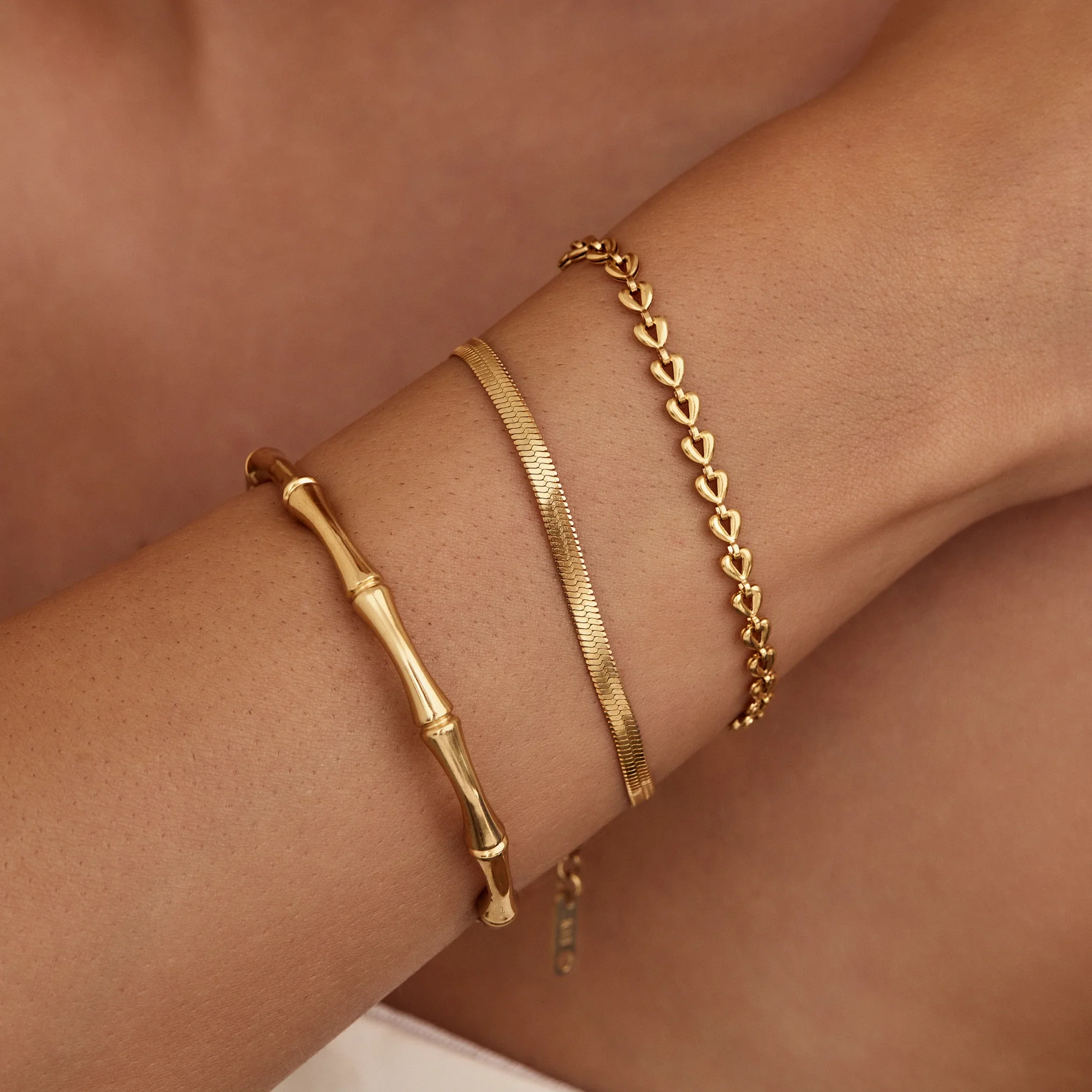 Bamboo Gold Cuff Bracelet - Image 2