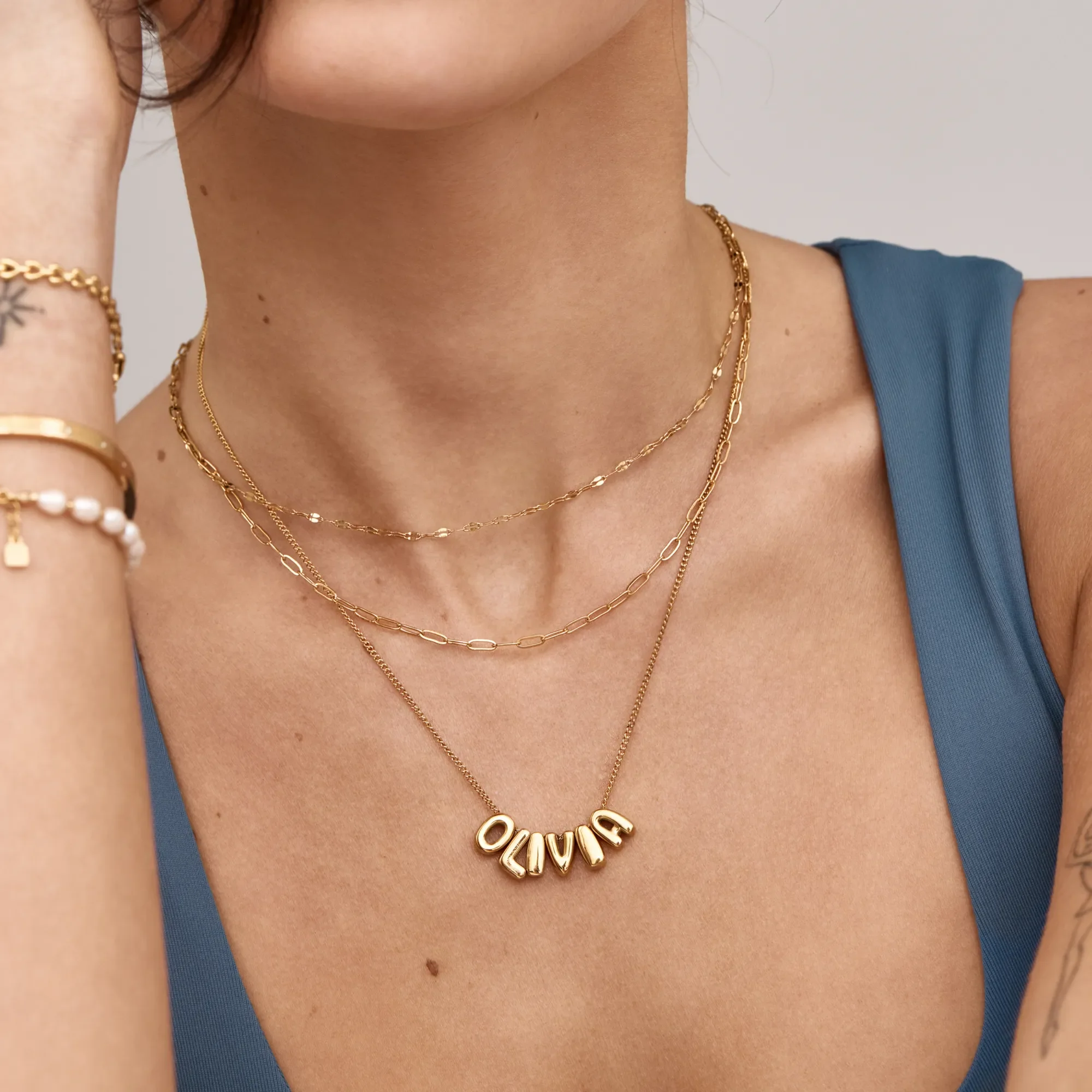 Bubble Custom Name Necklace - Image 2