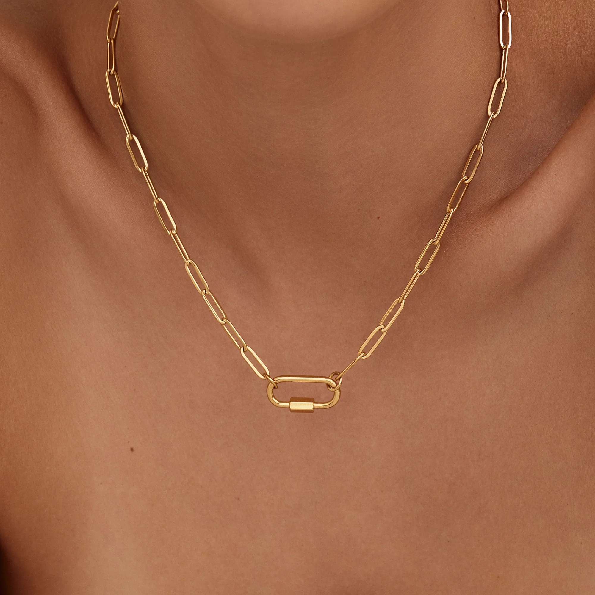 Carabiner Charm Lock Necklace - Image 3