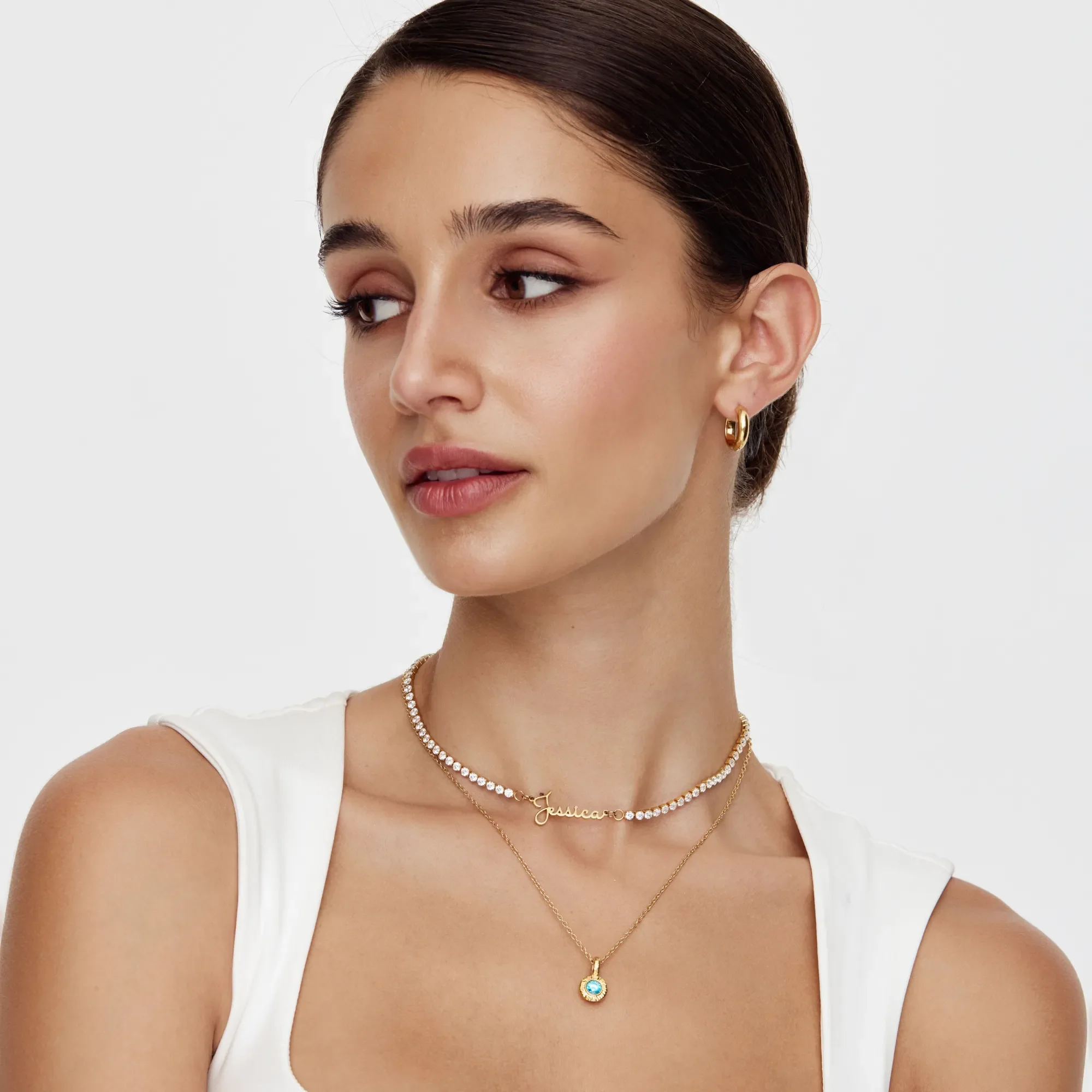 Crushed Birthstone Pendant Necklace - Image 6