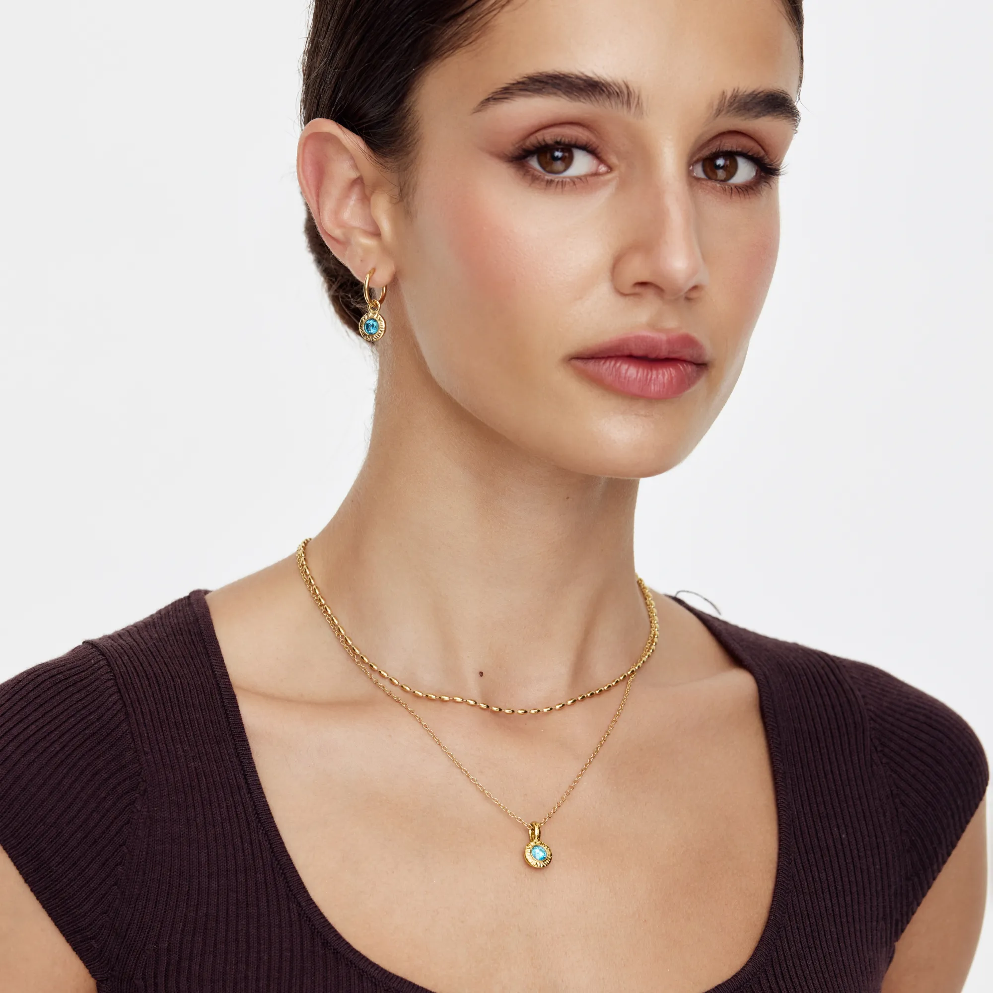 Crushed Birthstone Pendant Necklace - Image 8