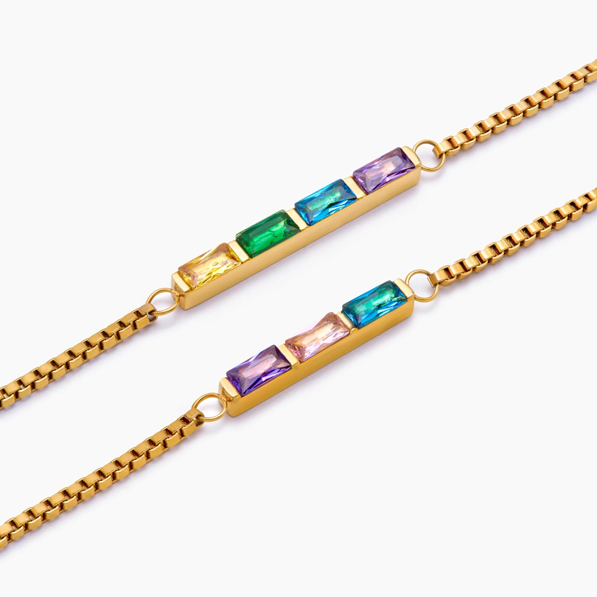 Dainty Baguette Birthstone Bracelet - Image 3