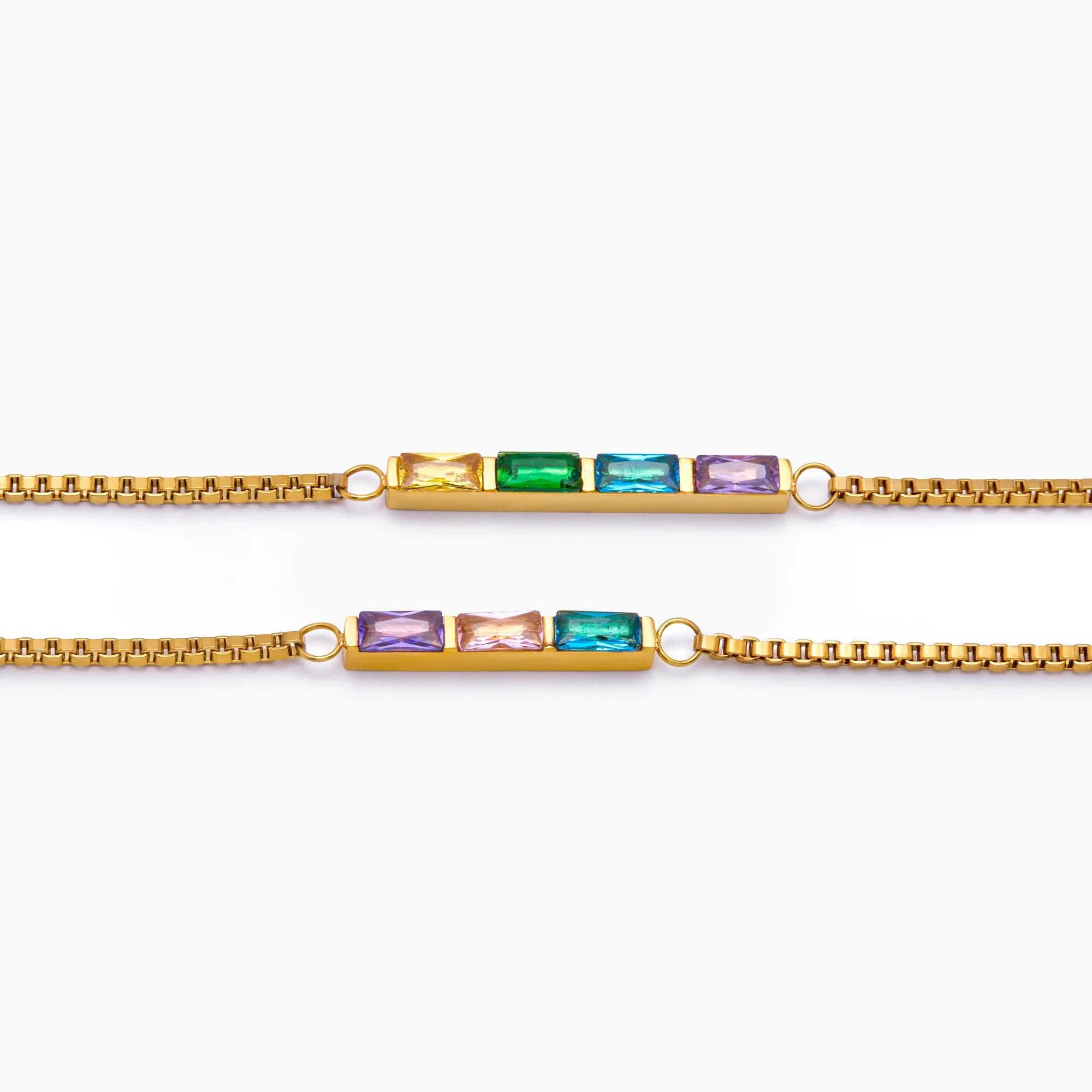 Dainty Baguette Birthstone Bracelet - Image 5