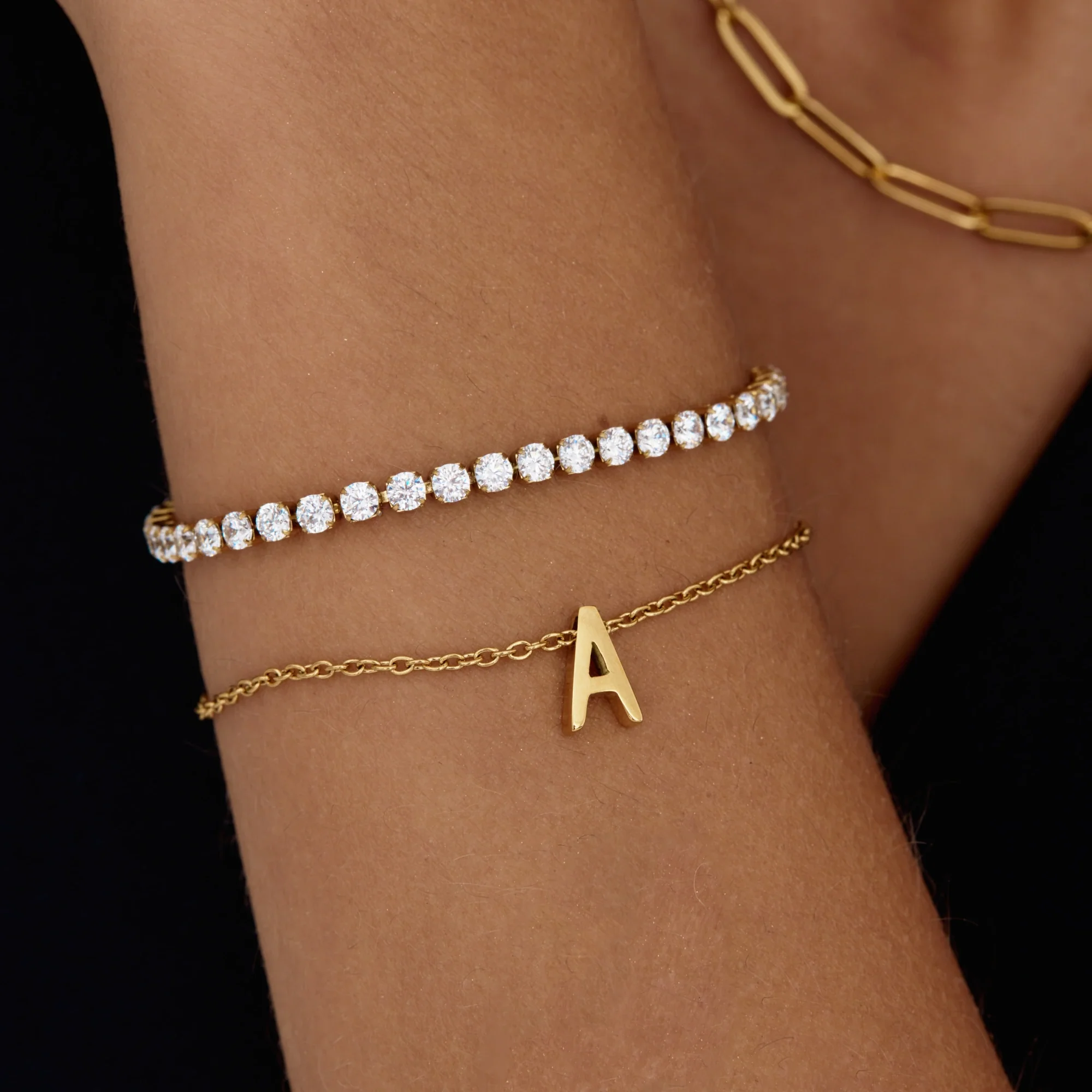 Dainty Initial Charm Bracelet - Image 2