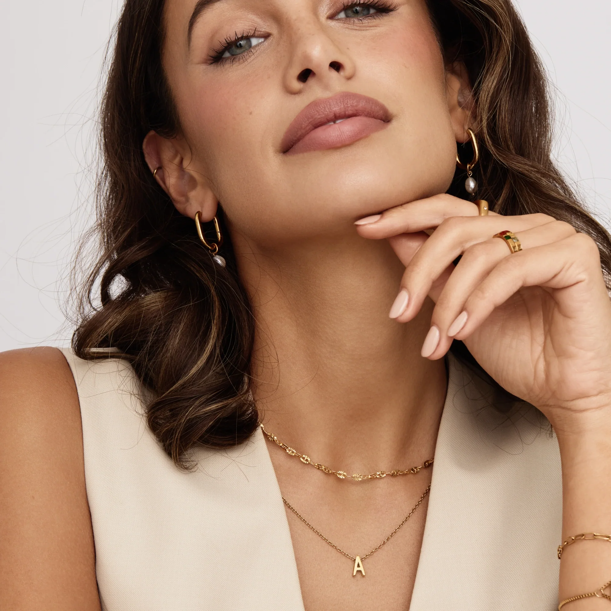 Dainty Initial Charm Necklace - Image 7