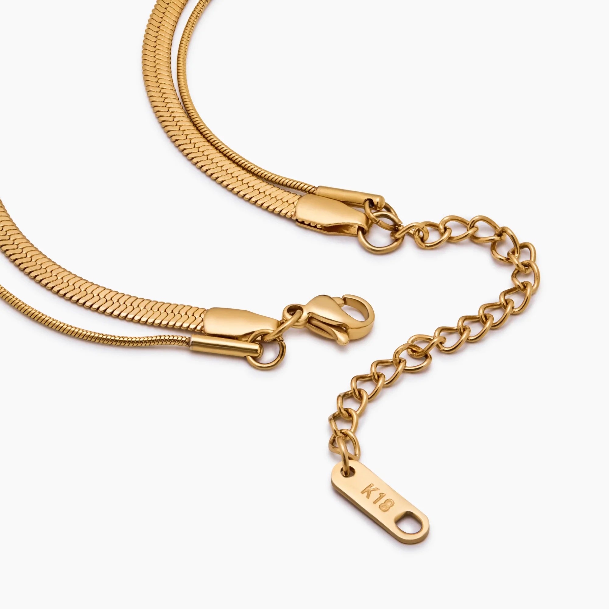 Double Snake Chain Layered Necklace - Image 5