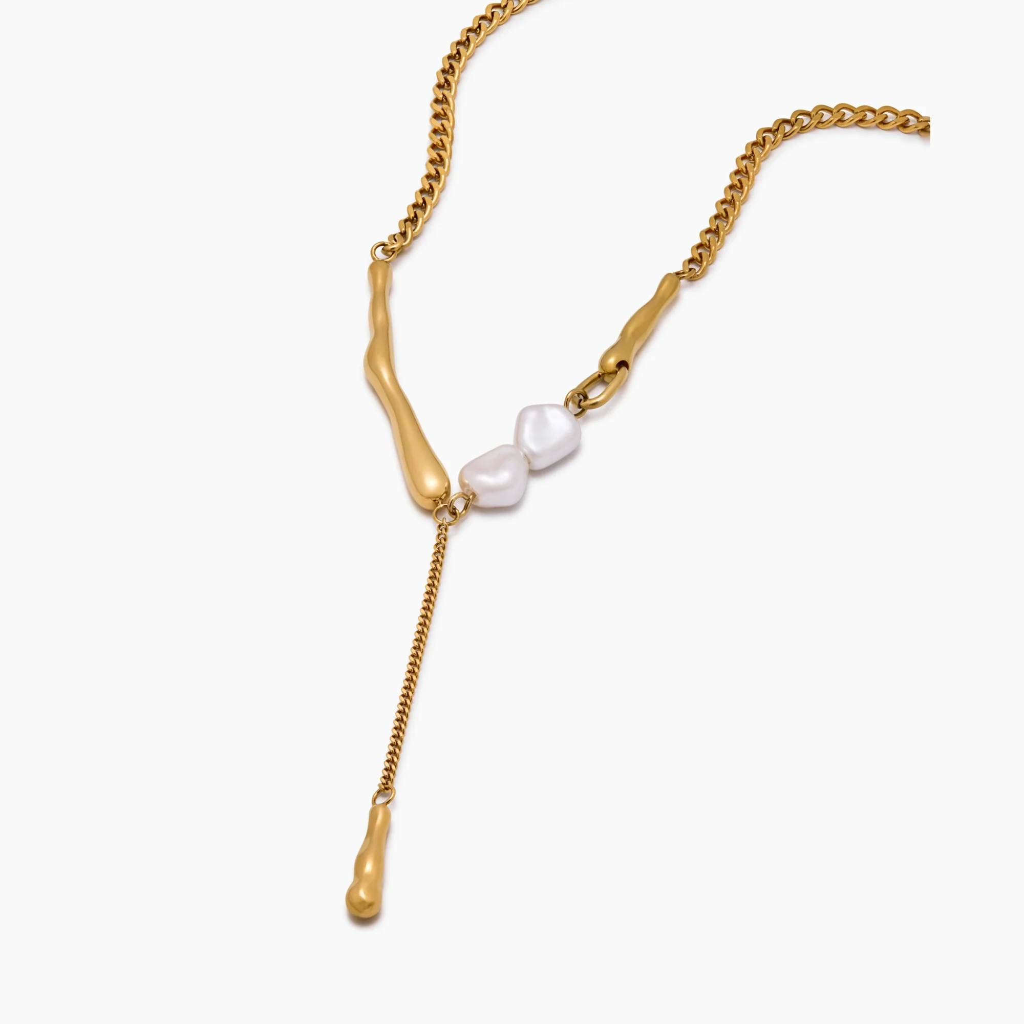 Elara Pearl Bar Necklace - Image 3