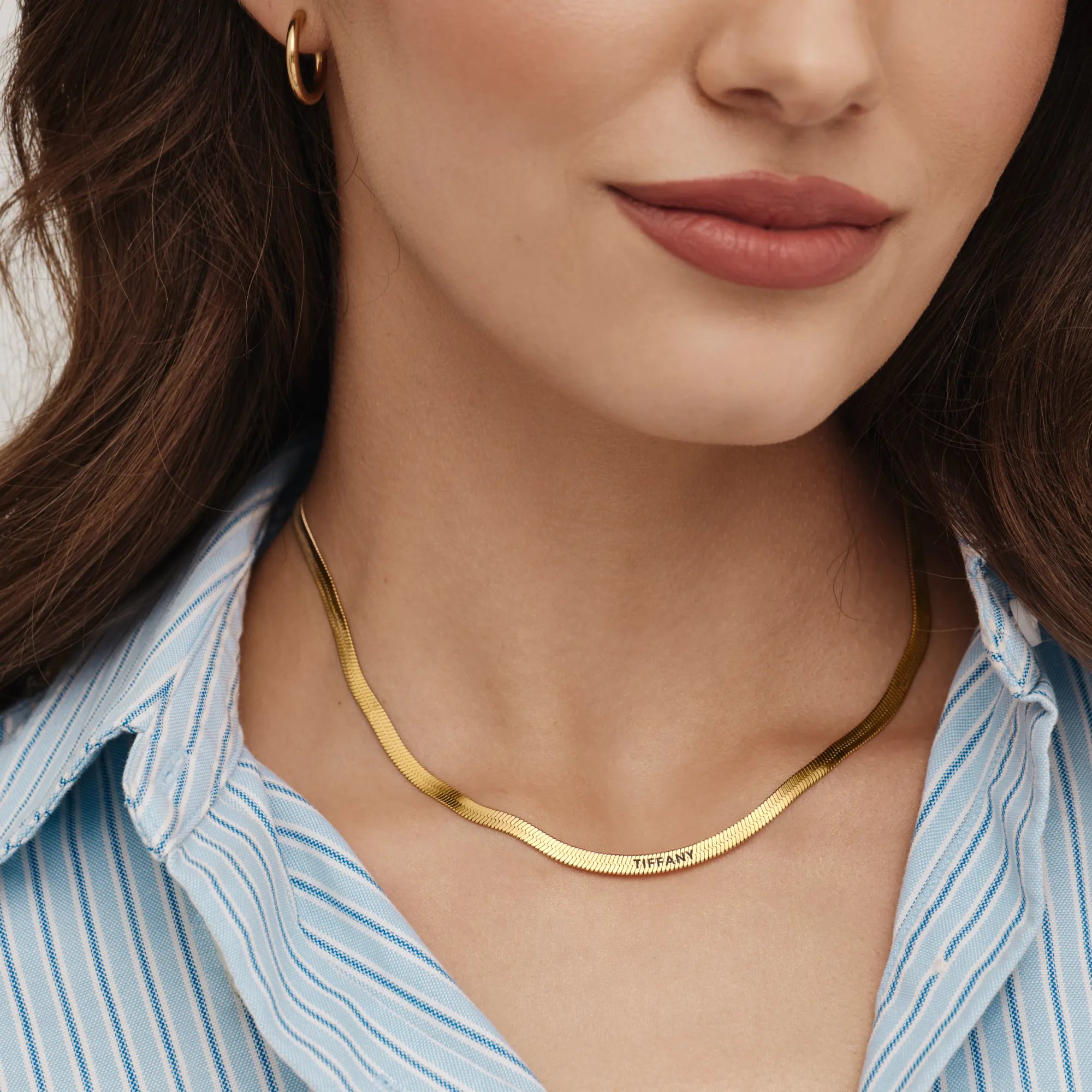 Engraved Herringbone Necklace - Image 3