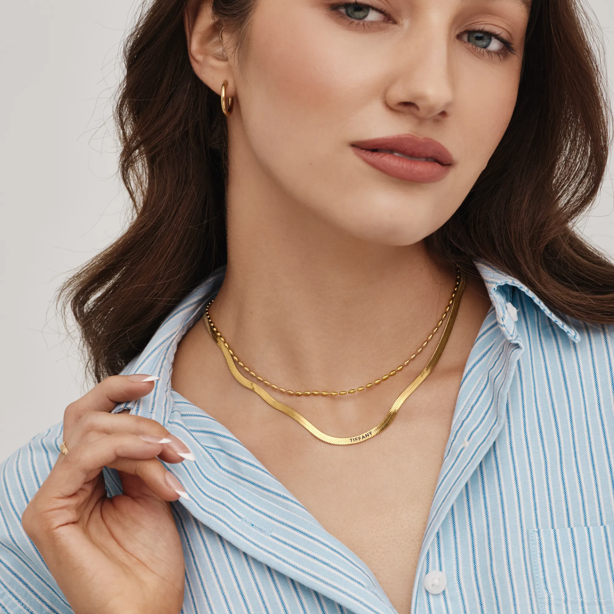 Engraved Herringbone Necklace - Image 5