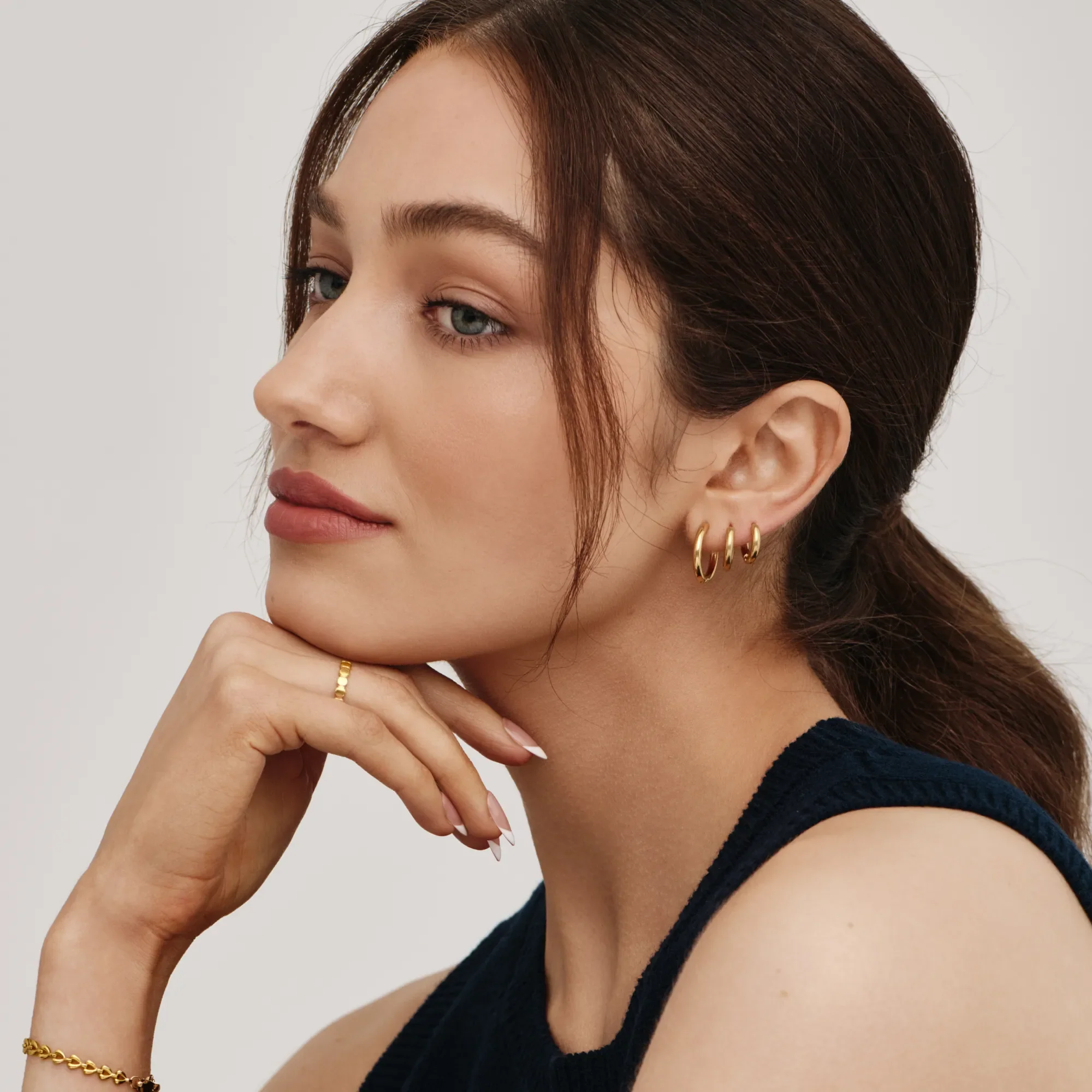 Essential Gold Hoop Set - Image 4