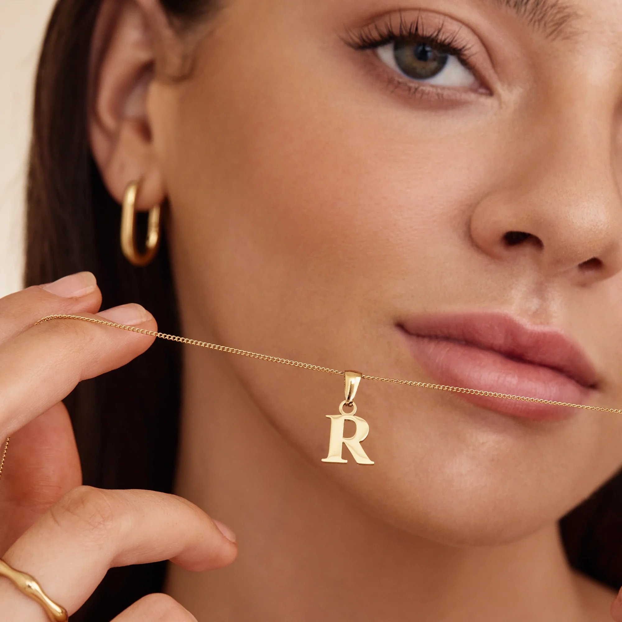 Gold Initial Charm Necklace - Image 5