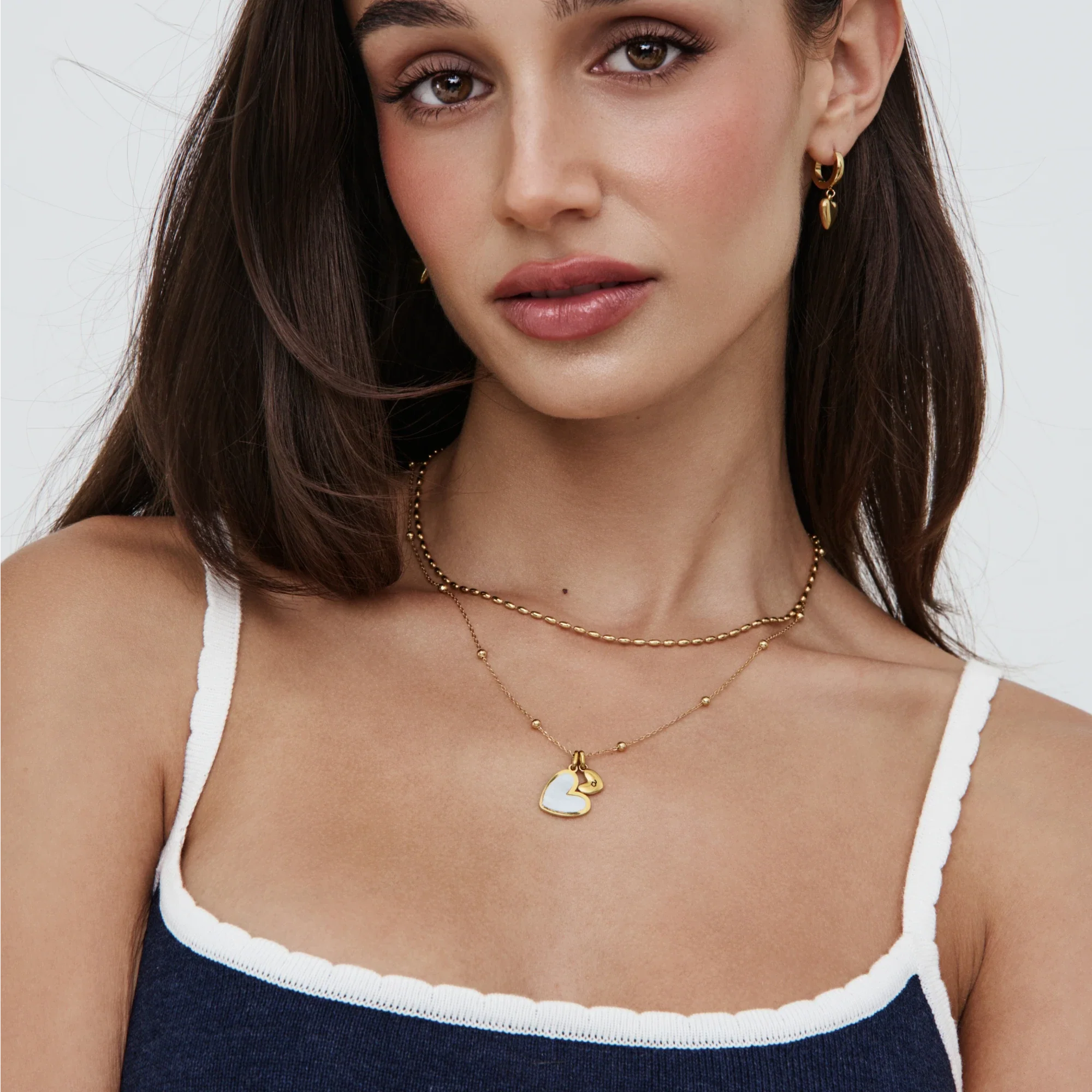 Initial Heart Duo Necklace - Image 5