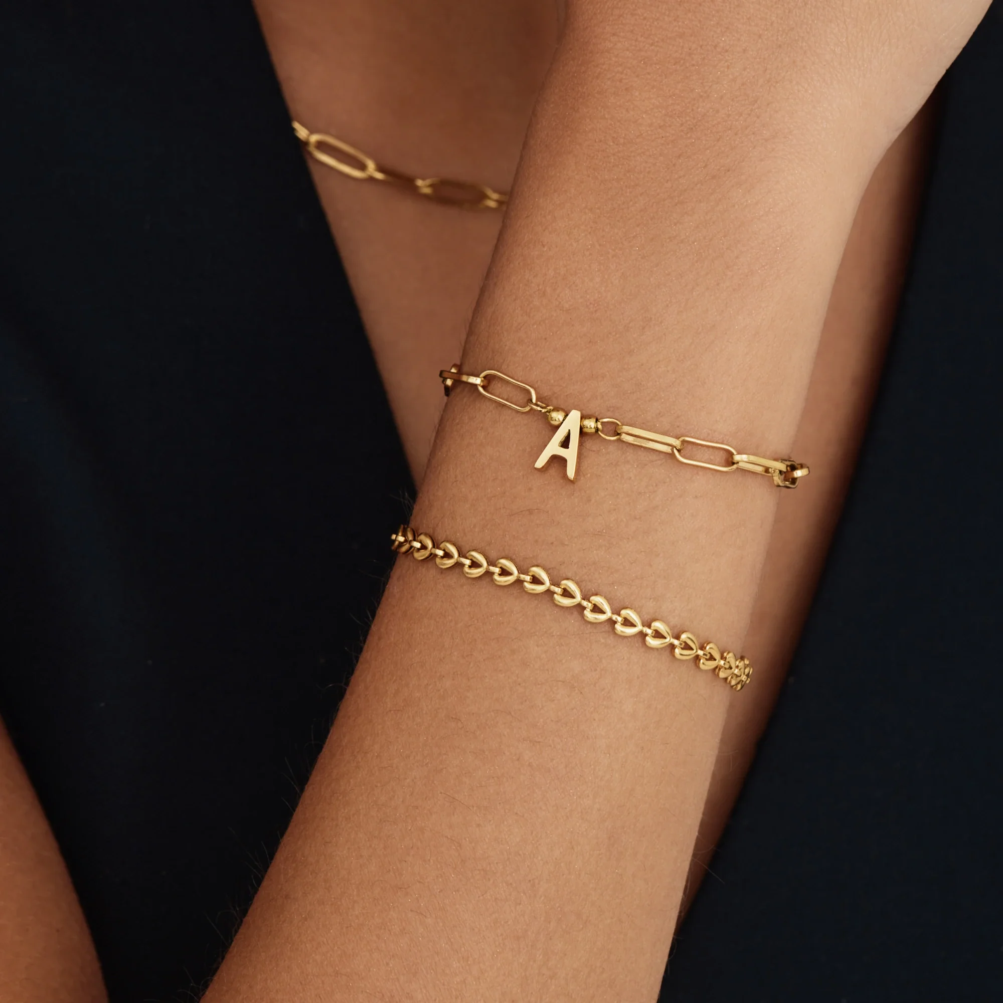 Paperclip Initial Charm Bracelet - Image 2