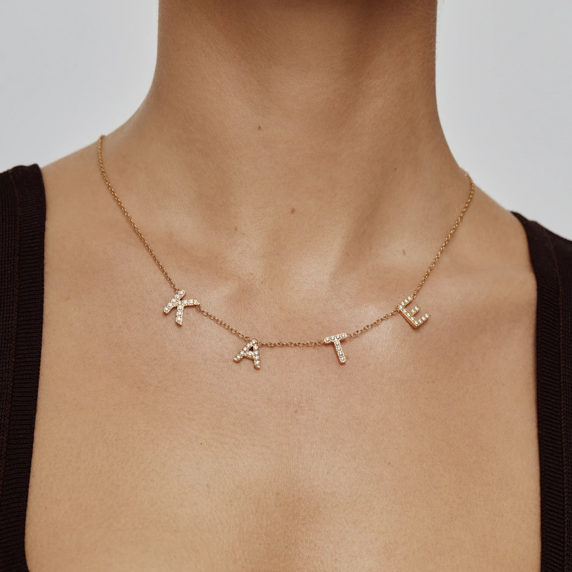 Pavé Custom Name Necklace - Image 2