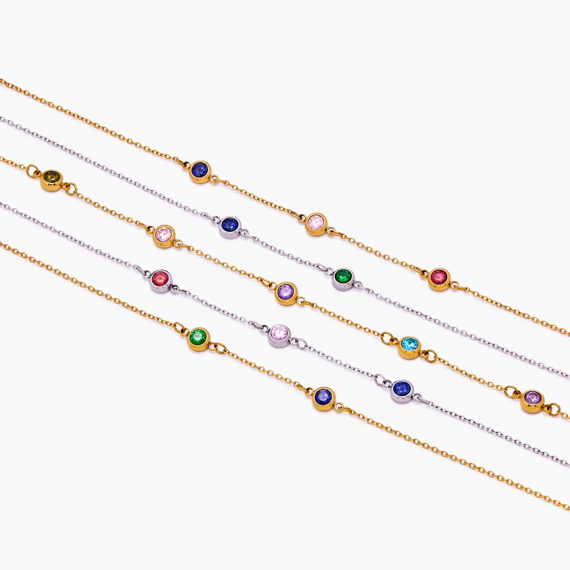 Personalized Multi-Birthstone Necklace - Image 8