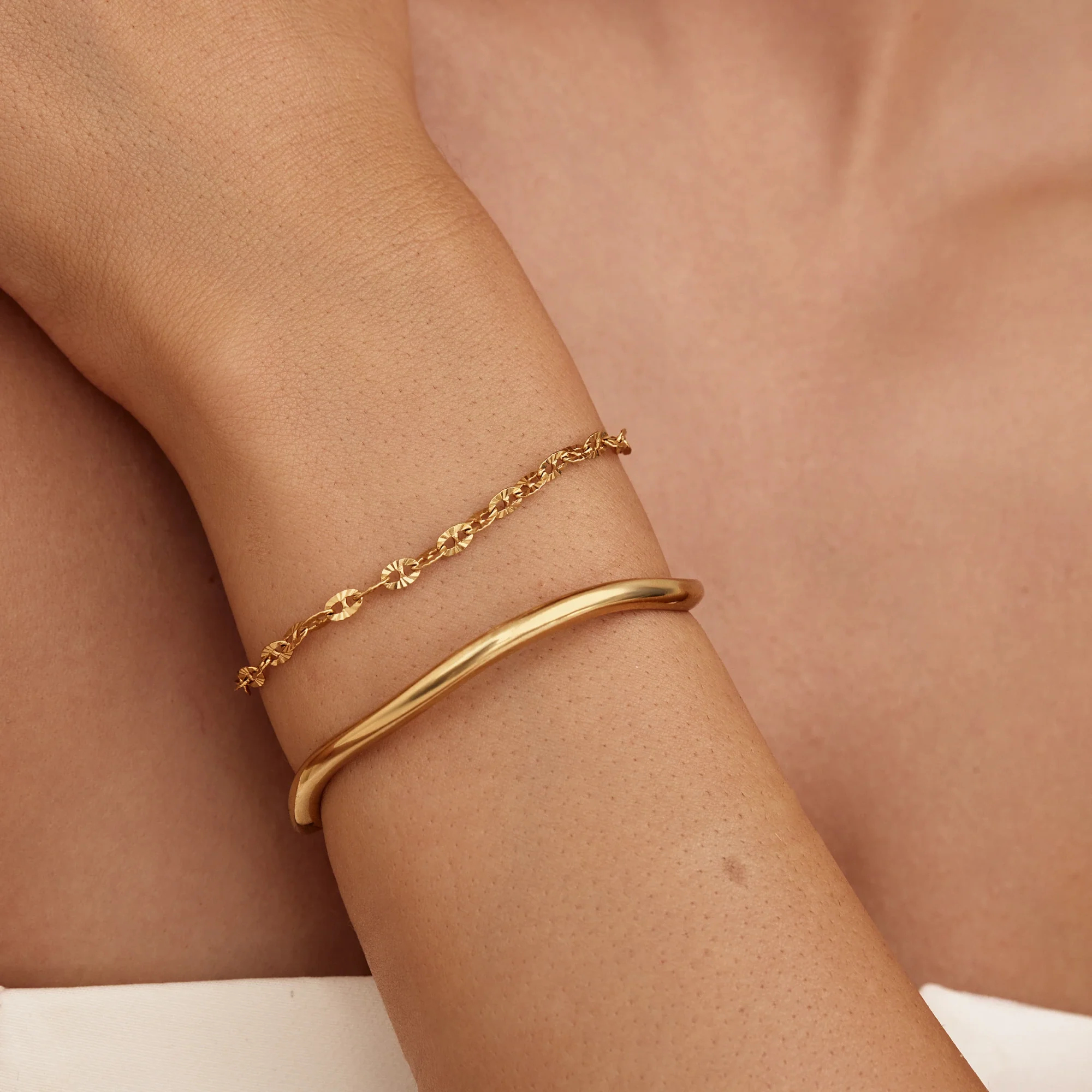Sculpted Wave Cuff Bracelet - Image 2
