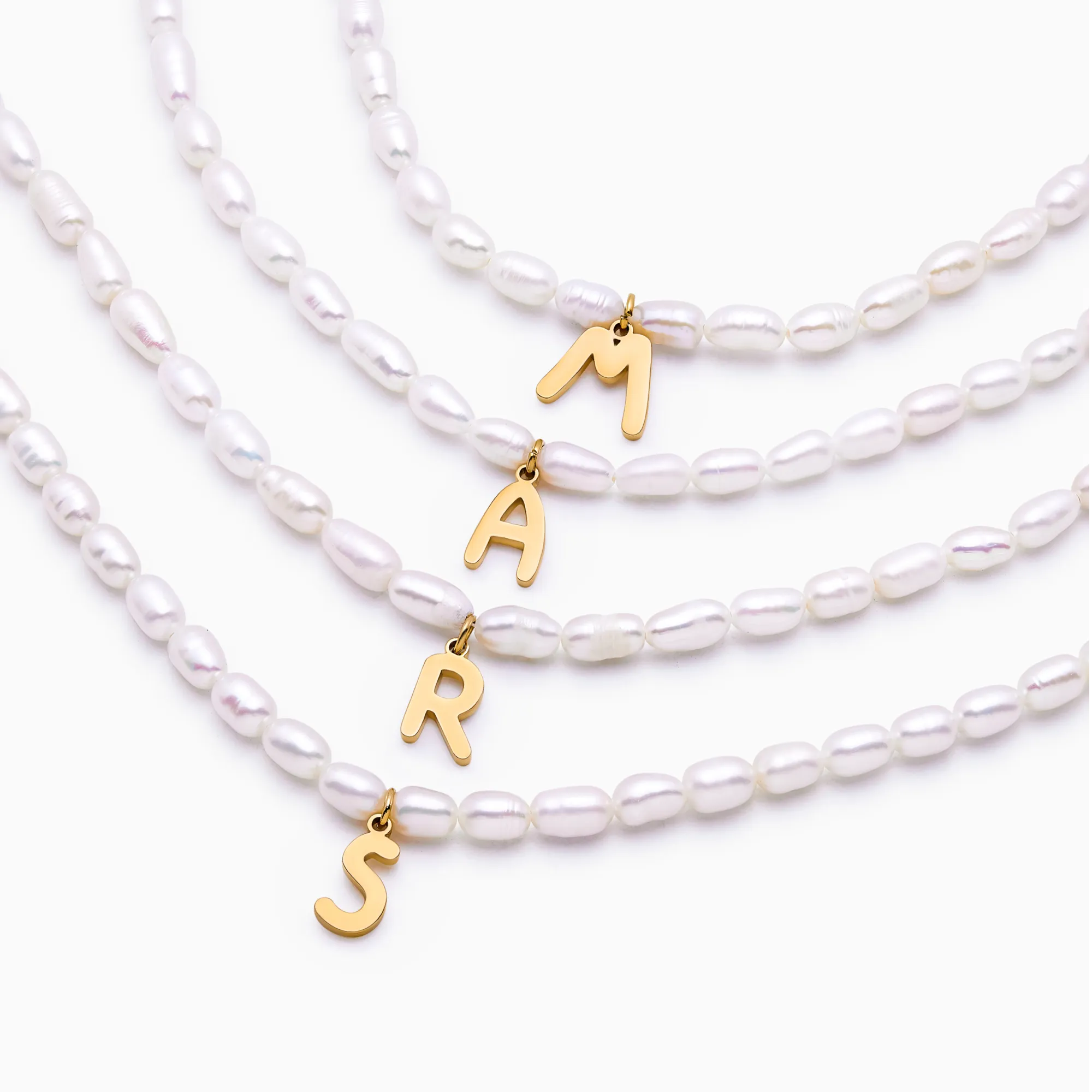 Statement Initial Pearl Necklace - Image 9