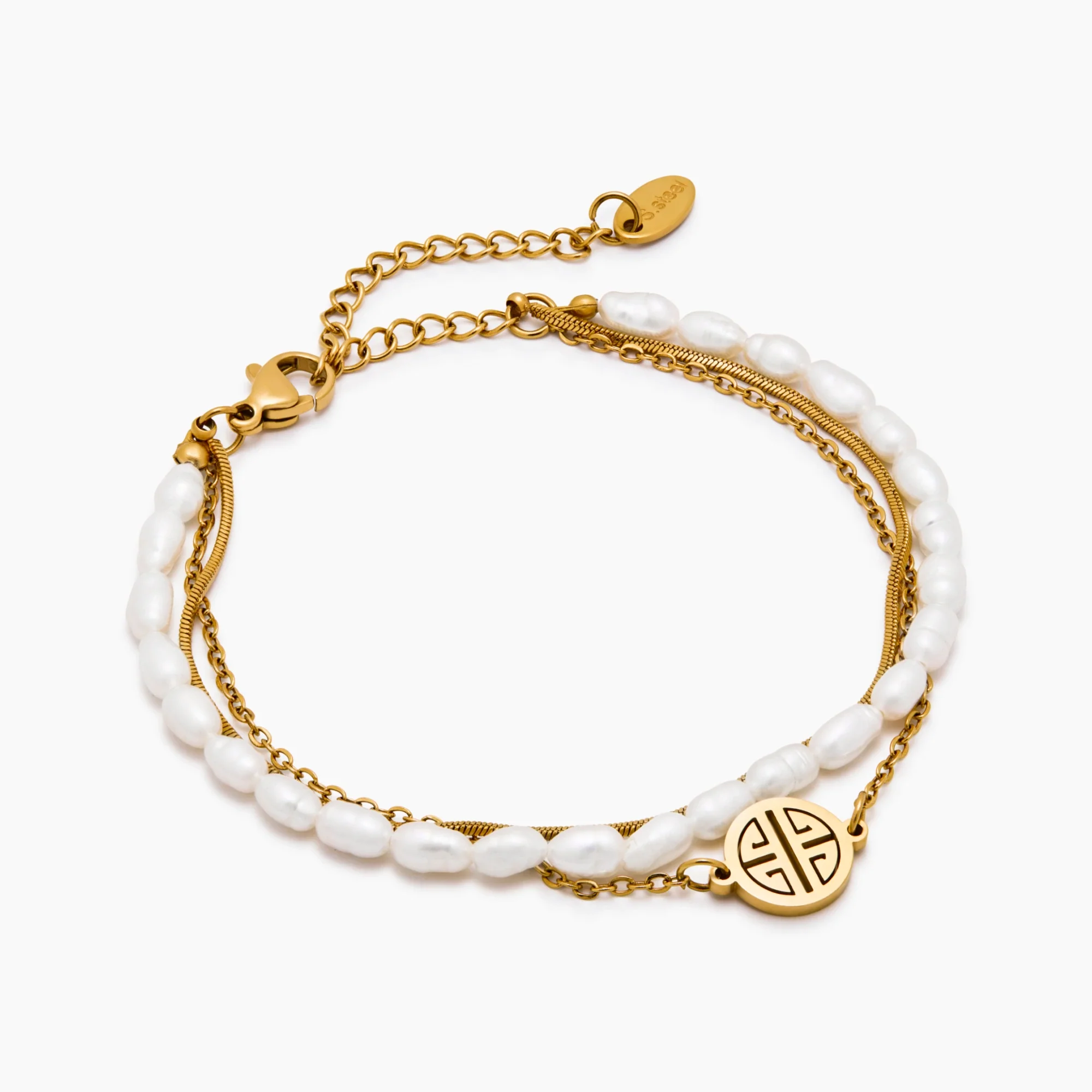 Sunshine Layered Pearl & Gold Bracelet - Image 5